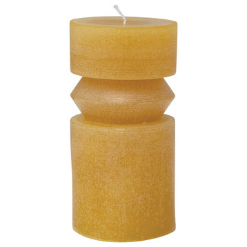 3" Round x 6"H Unscented Totem Pillar Candle, Honey