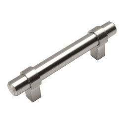 Cosmas - Cosmas 161-3SN Satin Nickel 3&rdquo; CTC (76mm) Euro Bar Pull [5 PACK] - Cabinet And Drawer Handle Pulls