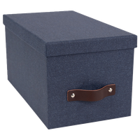 Silvia Lidded Storage Box, Small, Canvas Blue C38