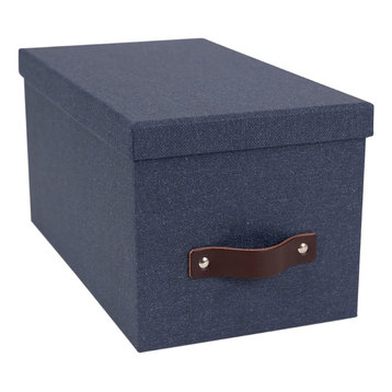 Silvia Lidded Storage Box, Small, Canvas Blue C38