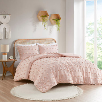 Intelligent Design Lucy Clip Jacquard Comforter Set, Pink