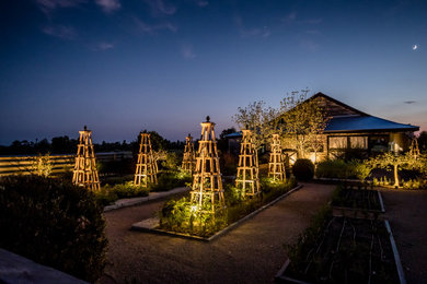 Inspiration for a mid-sized rustic full sun side yard gravel landscaping in Other for summer.
