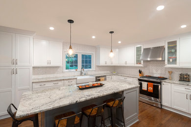 Example of a transitional kitchen design in Philadelphia
