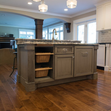 Kitchen, Dining, & Foyer with Handscraped Birch Hardwood