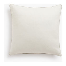 Barn & Willow : Belgian Linen Throw Pillows : Oyster - piped in Oatmeal - Decorative Pillows
