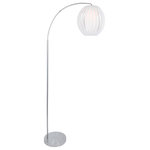 Lite Source Inc - Deion Floor Lamp - Arch Lamp, Brushed Nickel/paper Shade, E27 Type CFL 42w