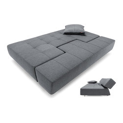 Long Horn Deluxe Excess Sofa Bed in Basic Dark Gray - Futons