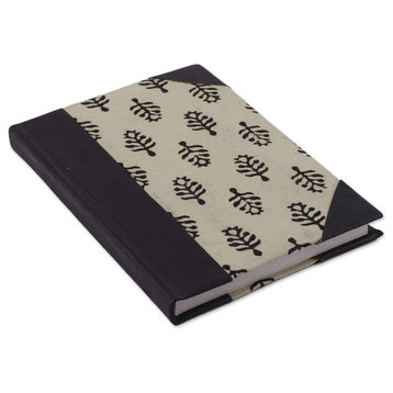 Leaves of Delhi Leather Accent Cotton Journal