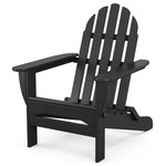 POLYWOOD - Polywood Classic Folding Adirondack Chair, Black - Summertime and relaxation take on a whole new meaning when you kick back in the comfortably contoured seat of the POLYWOOD Classic Folding Adirondack. This sturdy chair is constructed of solid POLYWOOD lumber that's durable enough to withstand nature's elements. Plus, it comes with the added convenience of folding flat for easy storage and transportation. While this chair is available in a variety of attractive, fade-resistant colors that give the appearance of painted wood, it requires none of the maintenance real wood does. There's no painting, staining or waterproofing involved, nor will this chair splinter, crack, chip, peel or rot. It's also resistant to stains, corrosive substances, salt spray and other environmental stresses. Here's something else you'll like about this easy, worry-free chairit's made right here in the USA and backed by a 20-year warranty.