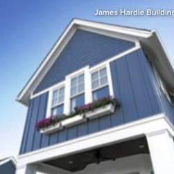 Hardie Panel Vertical Siding (with Hardie Trim Batten) Evening Blue Boston - Siding And Stone Veneer