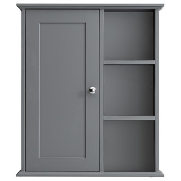 23.6 in. W x 27.6 in. H Bathroom Storage Wall Cabinet Ready to Assemble, Gray