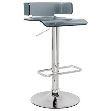 Acme Rania Adjustable Stool With Swivel Gray and Chrome 22-31- Seat Height