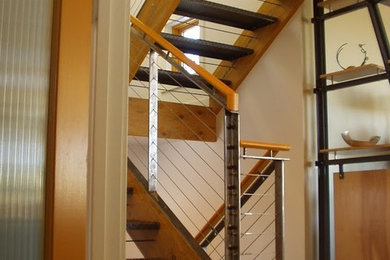 Inspiration for a modern staircase remodel in Charlotte