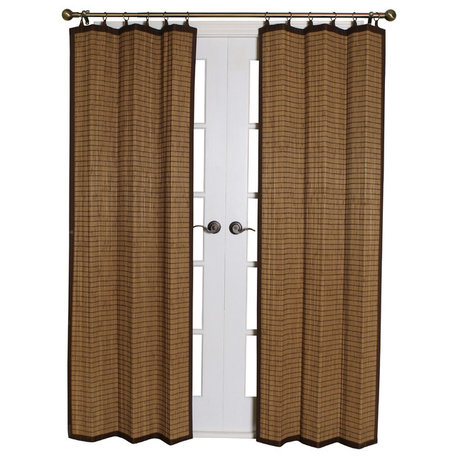 Versailles Patented Ring Top Bamboo 12" Valance, Wheat
