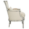Isla Barnwood Grey Linen French Country Salon Chair
