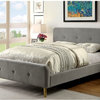 Furniture of America Celia Chenille Upholstered Queen Platform Bed in Gray