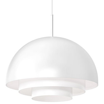 Sonneman Studio Exclusives Modern 1-Light 18" Pendant, Satin White, 3524-03