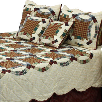 Woodland Ring King Quilt, 105"W X 95"L, Super Queen