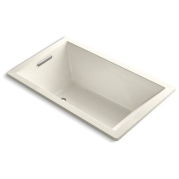 Kohler Underscore Rectangle 60"x36" Drop-In Vibracoustic Bath, Biscuit