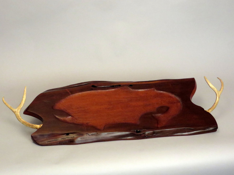16010 Antique-Cherry Antler Trout Tray