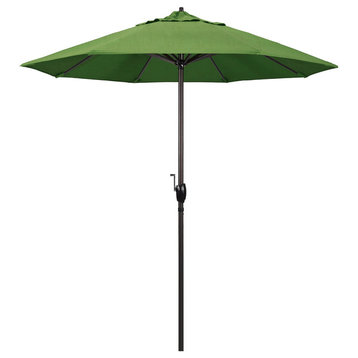 7.5' Bronze Auto-tilt Crank Lift Aluminum Umbrella, Sunbrella, Green