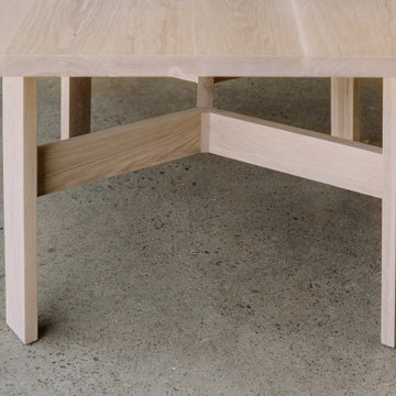 'Hex' Custom White Oak Dining Table (Cross Legs)