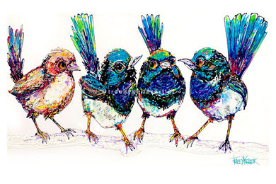 Who's Flirting With Who? | Fairy Wrens Painting
