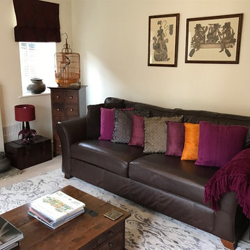Living room alive with international artefacts