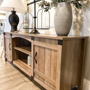 Houzz TV Stand Ideas | Modern Farmhouse 75" TV Stands With 2 Cabinet