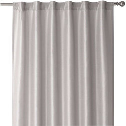 Gray Faux Silk Lined Back Tab Curtain - 52 in. W x 84 in. L - Curtains