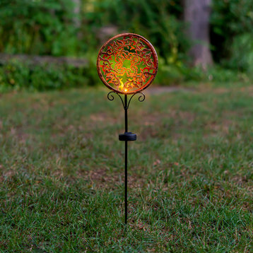Solar LED Shadow Garden Stake Light, Copper Sun