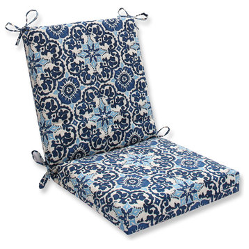 Woodblock Prism Blue Squared Corners Chair Cushion