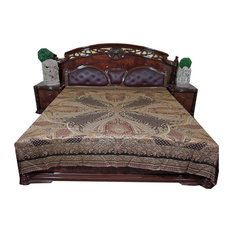 Mogul Interior - Mogul Pashmina Bedspreads Indian Bedding King Size Bed Throw - Throws
