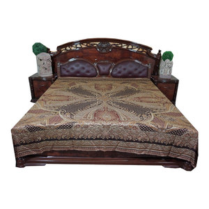 Mogul Interior - Mogul Pashmina Bedspreads Indian Bedding King Size Bed Throw - Throws