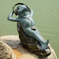 Mellow Frog Garden Sculpture with Bluetooth Speakers - Garden Statues And Yard Art