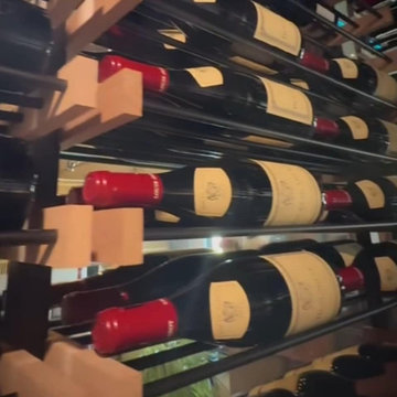 Metal Wine Racks in this Commercial Wine Cellar