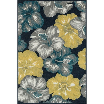 Outdoor Floral Oasis OS-07 Area Rug by Loloi, Navy / Multi, 5'2"x7'5"