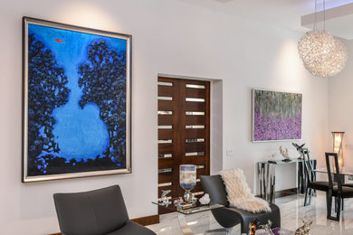 Example of a minimalist living room design in Tampa