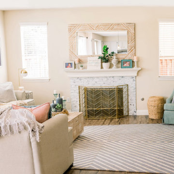 Cottage Family Room with Boho and a Touch of Farmhouse