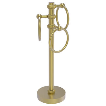 Vanity Top 3 Towel Ring with Twisted Accents, Satin Brass