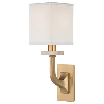 Hudson Valley Rockwell 1 Light Wall Sconce, Aged Brass 1981-AGB