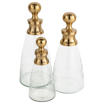 Vivienne Decorative Glass Bottles Set Of 3