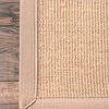 Handmade Eco Natural, Fiber Cotton Border Sisal Rug, Beige, 5'x8'