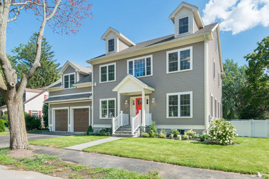 Inspiration for a transitional home design remodel in Boston