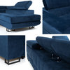 MATTIA Sectional Sleeper Sofa  ,Dark Blue, Left Corner