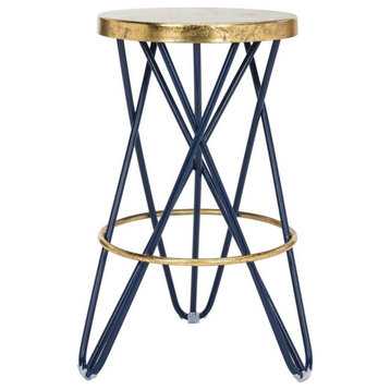 Willow Gold Leaf Counter Stool Navy / Gold Set of 2