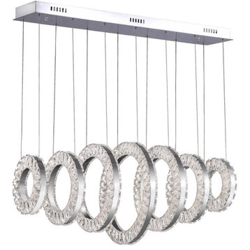 CWI Lighting 1046P37-7-601-RC LED Chandelier with Chrome Finish