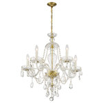Crystorama - Candace 5 Light Polished Brass Chandelier - Elegance and glamour will illuminate the room with the Candance collection. Draped in an abundance of faceted cut crystal jewels, this timeless collection is a perfect traditional accent to a living room, dining room, bathroom, or entry. The chandeliers are available in polished brass and polished chrome with crystal options of Swarovski spectra and Swarovski strass.