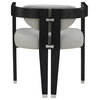 Carlyle Faux Leather Upholstered Dining Chair, Grey, Black Finish