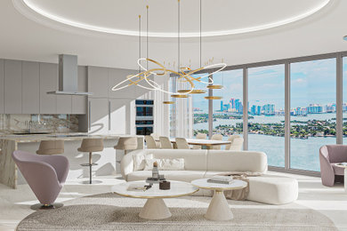 Example of a minimalist living room design in Miami